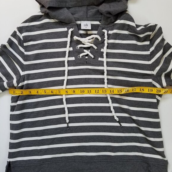CAbi Windward Gray White Stripe Pullover Hoodie - Picture 8 of 8
